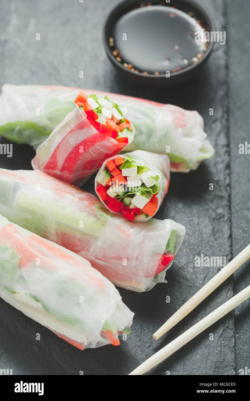 Shrimp cucumber summer rolls hi-res stock photography and images - Alamy