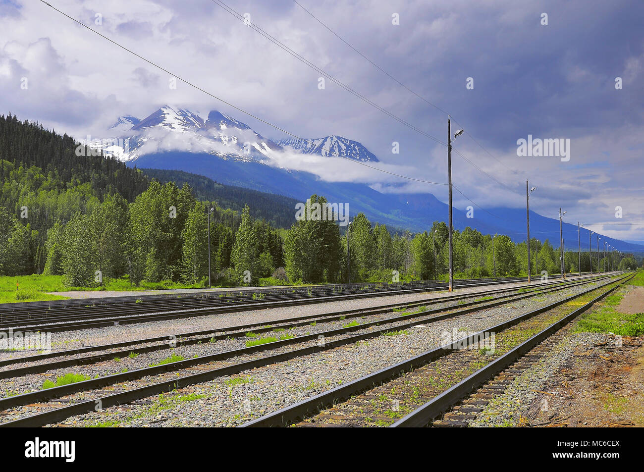 View of the empty Smithers railway station. British Columbia. Canada