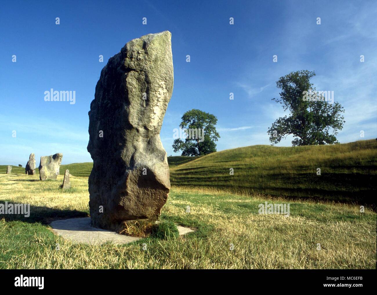 Stones - Part of the stone circle at Avebury, said to have been built circa 2,500 BC Stock Photo
