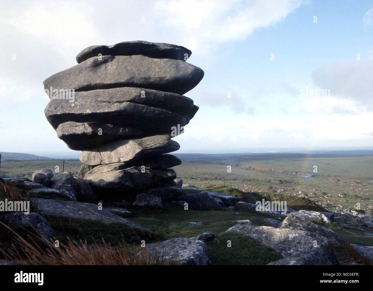 STones - The Cheesewring - natural formation on Bodmin Moor, above ...