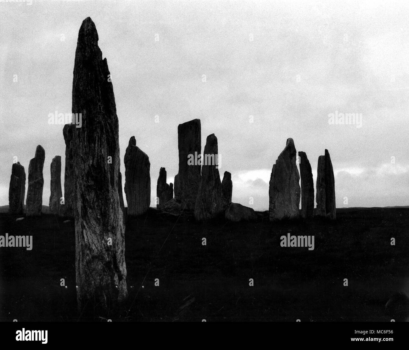 The stone circle at Callanish, linked with local witchcraft legends. Stock Photo