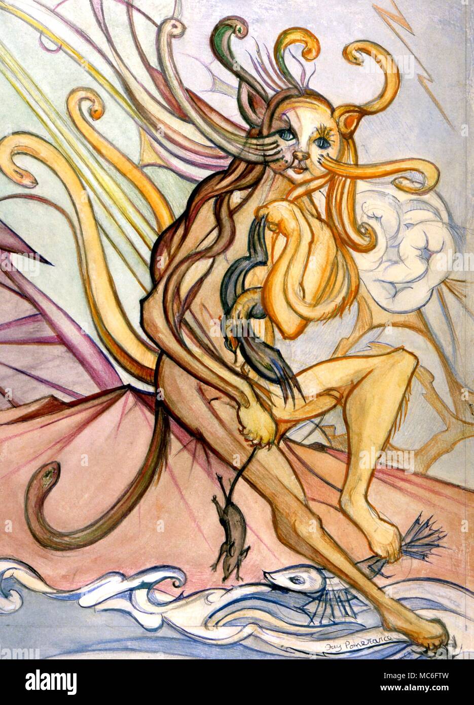 'Lilith of the Seven Tales' - painting by Fay Pomerance, 1988 - private collection Stock Photo