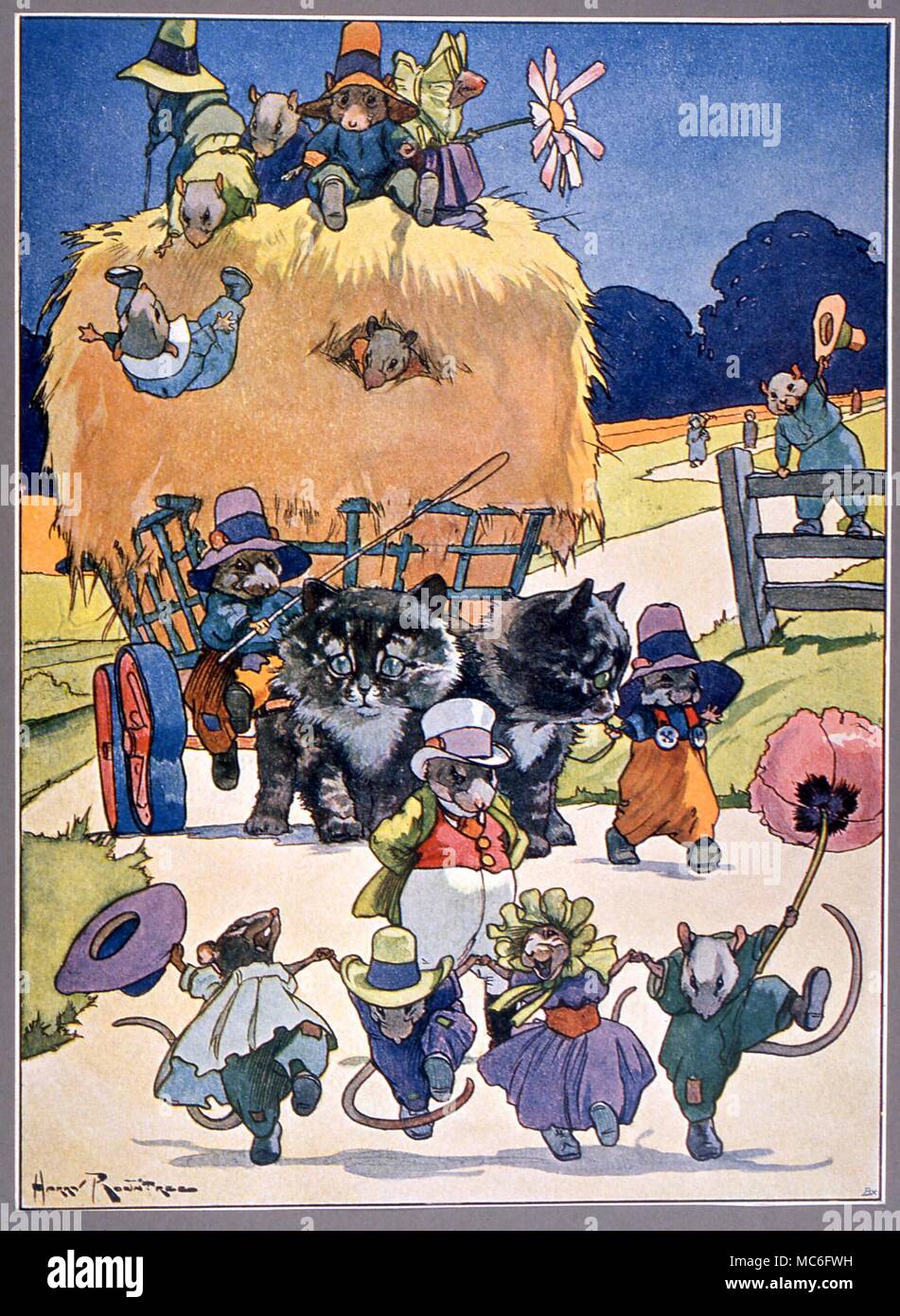 'Joyous Day' - illustration by Rountree, c 1905 Stock Photo