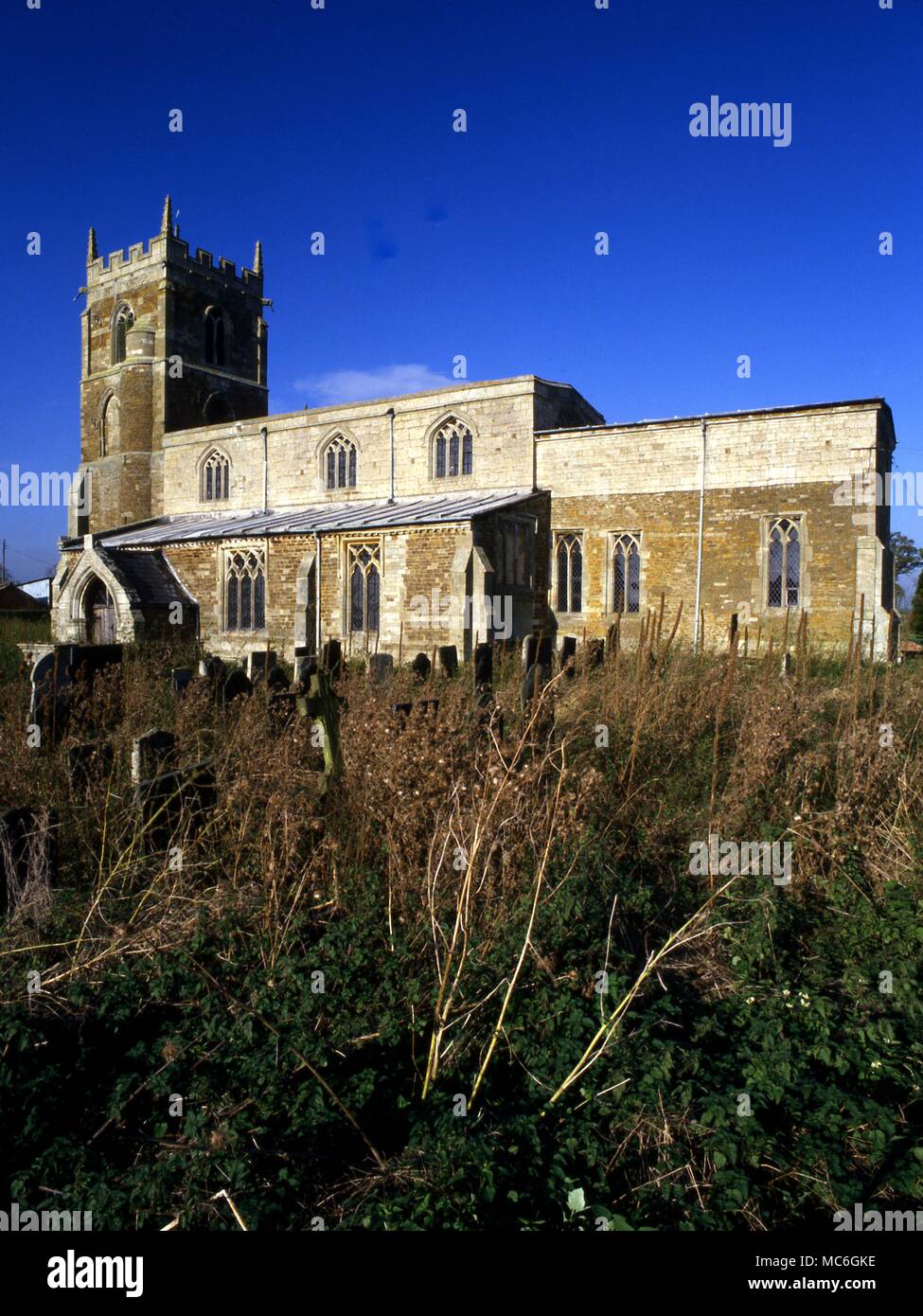 Leics. Edmonthorpe Parish Church which houses the effigy of a supposed witch. Stock Photo