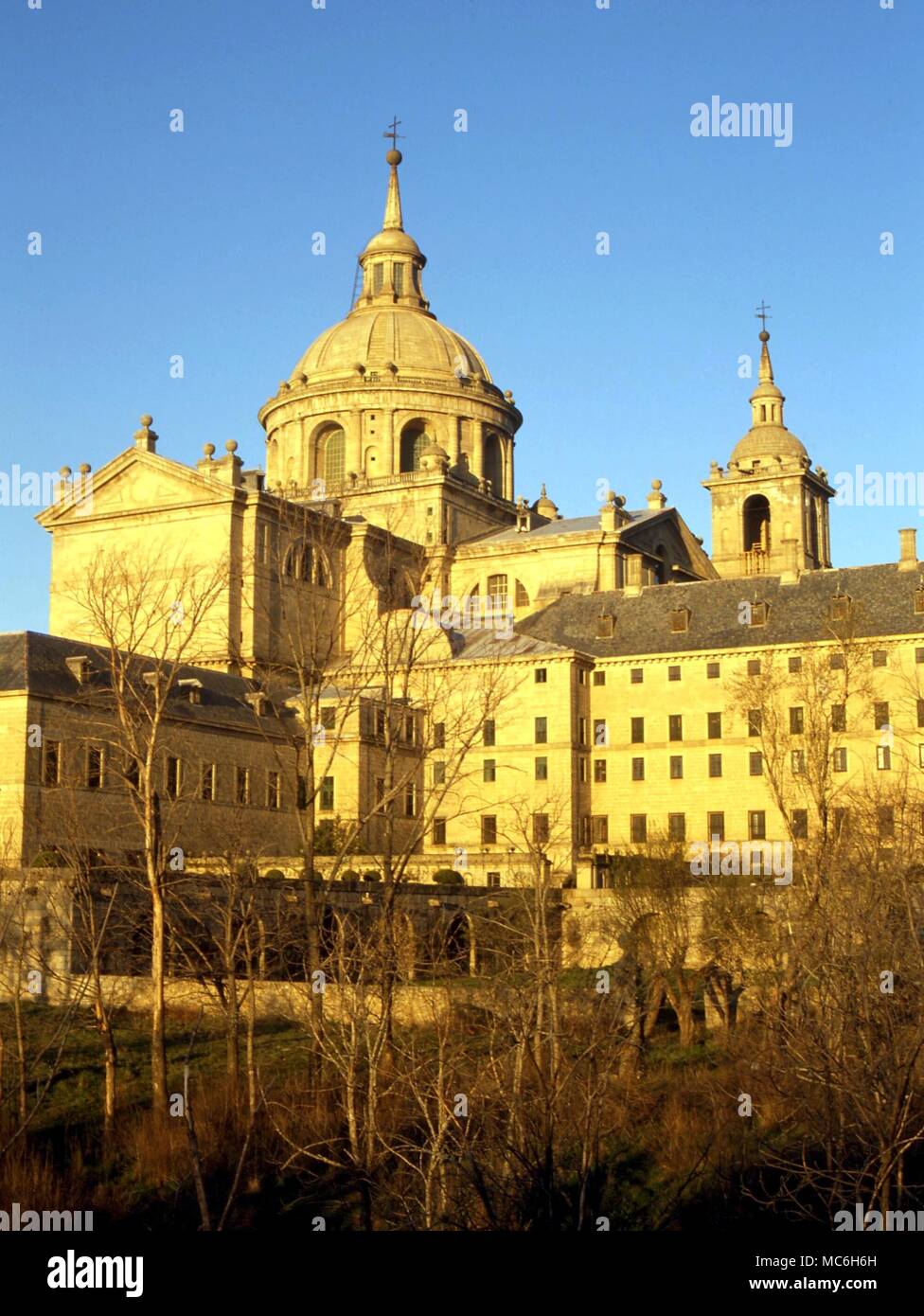 Astrolgocial sites - The Escorial The Escorial (southern side) built by Philip II of Spain on strict astrological principles Stock Photo