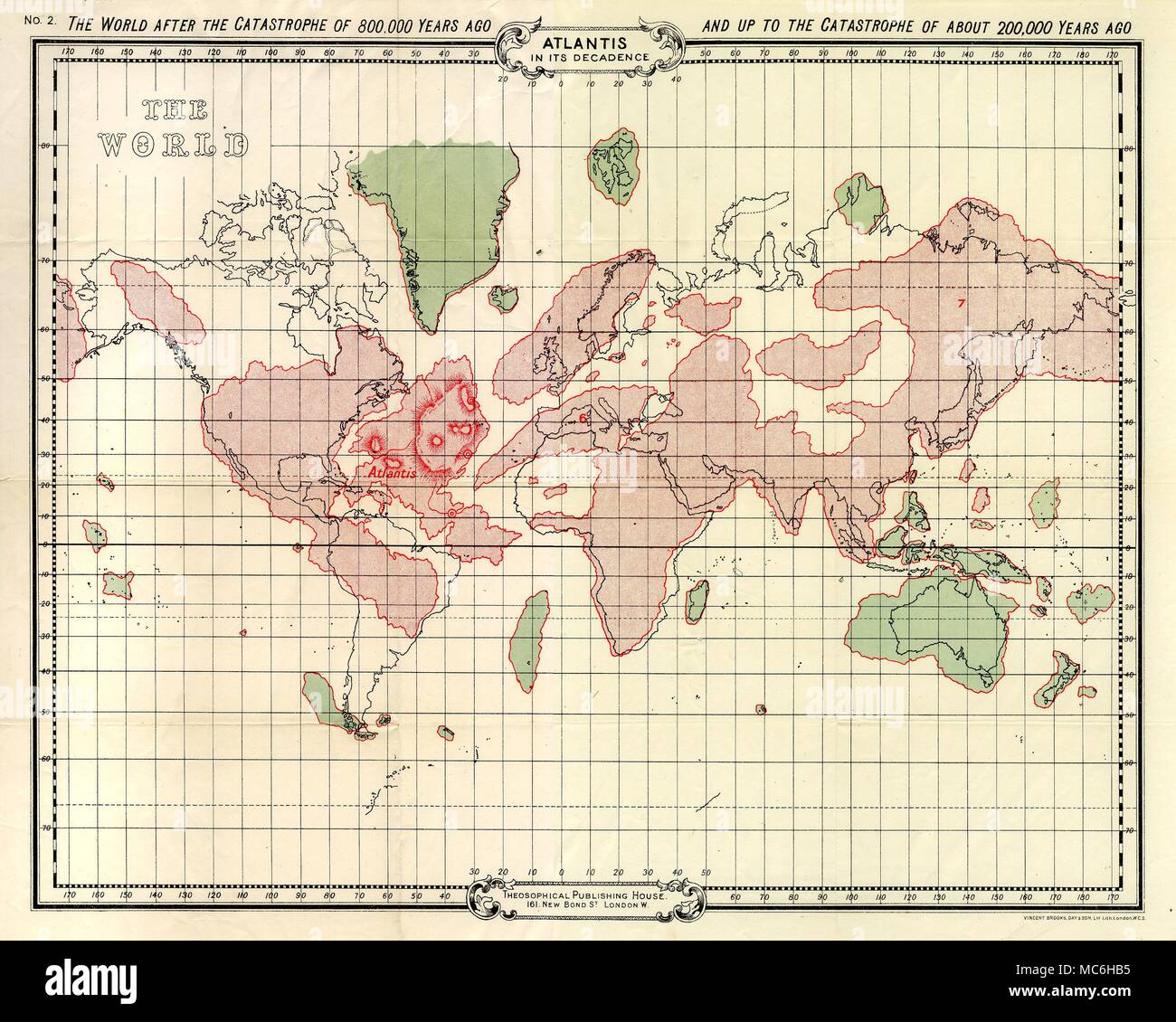 World Map With Atlantis Atlantis Atlantis In Its Decadence. Map Of Atlantis, And The World, Shortly  After The Catastrophe Of 800,000 Bc. Fold-Out Map, Published To Accompany  W. Scott-Elliot, The Story Of Atlantis. A Geographical, Historical