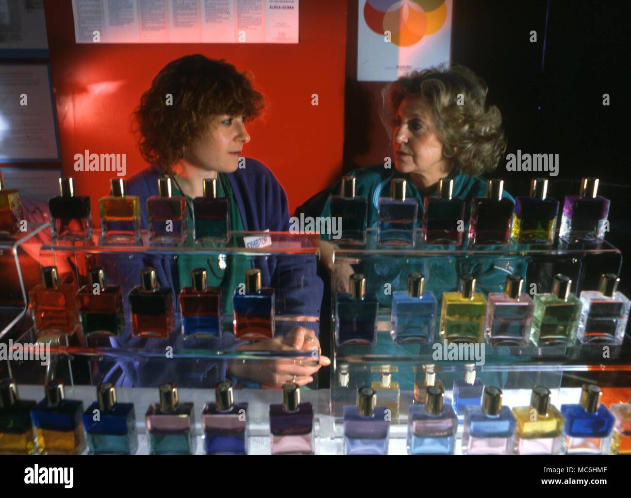 Colour Therapy. Aura soma colour display. Stock Photo