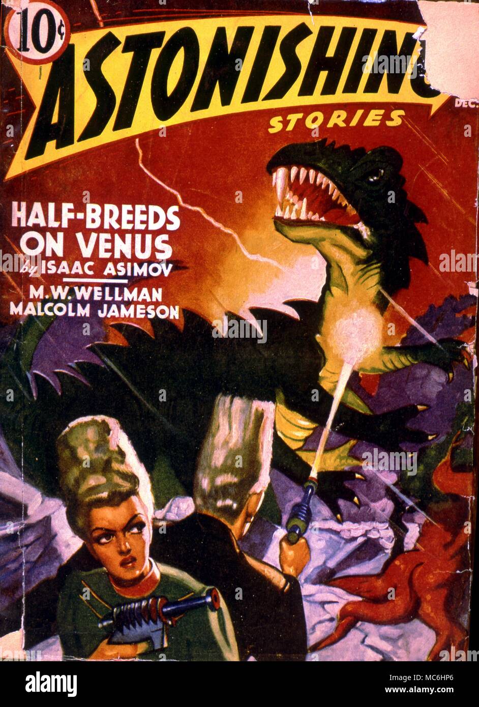 Monsters. Astonishing Stories Jacket December 1940 Stock Photo
