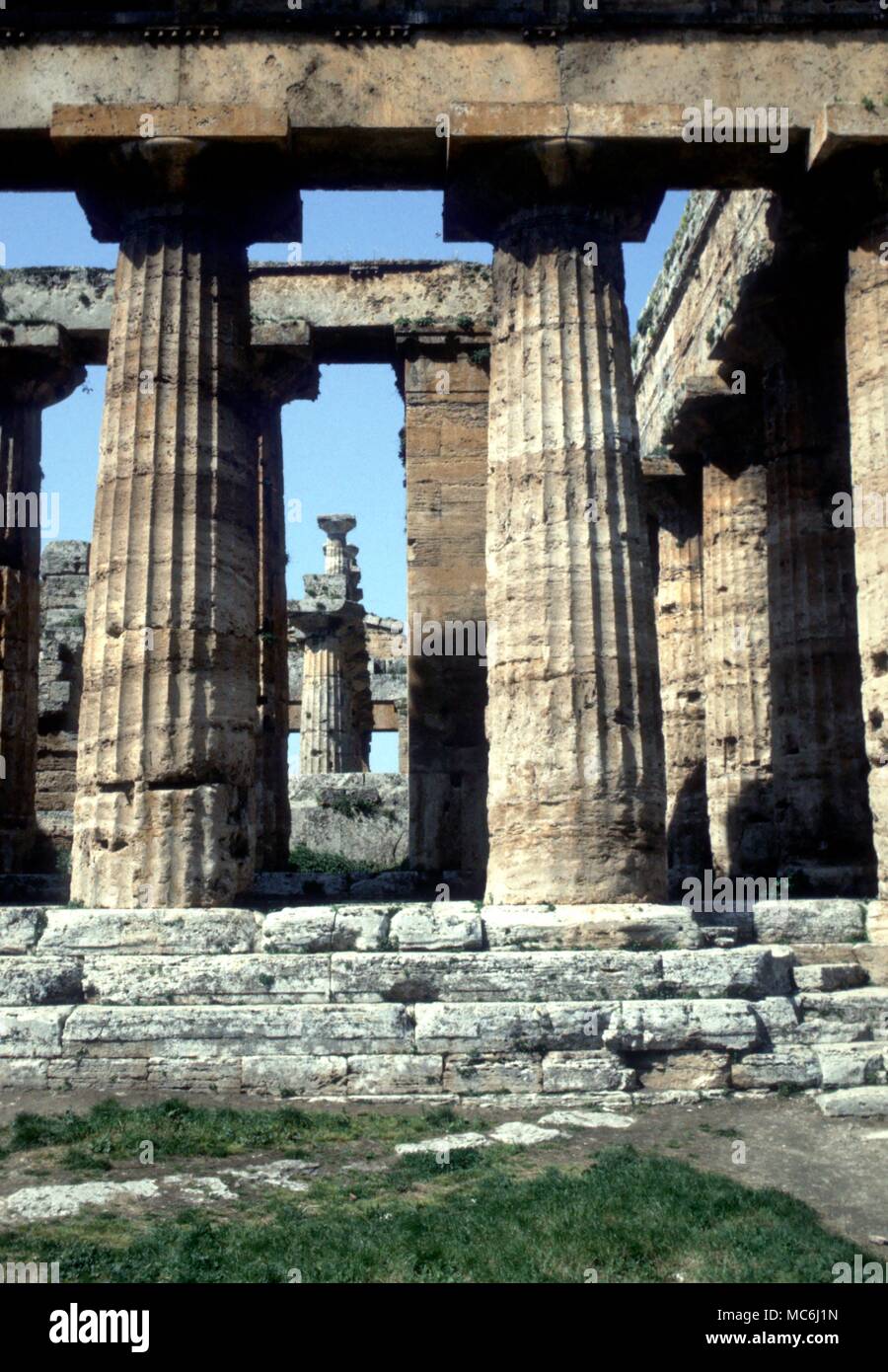 Greek Mythology Temple of Neptune at Paestum Southern Italy Stock Photo