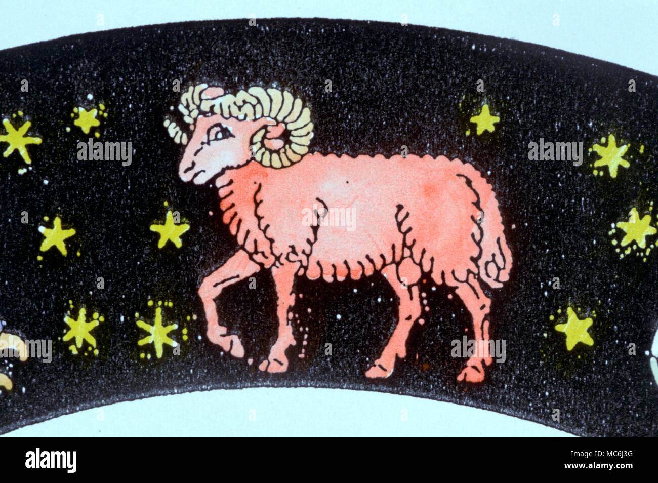 Zodiac Sign Aries Aries the Ram from the zodiacal images designed for Libra's Astrology its Technics and Ethics 1911 Stock Photo
