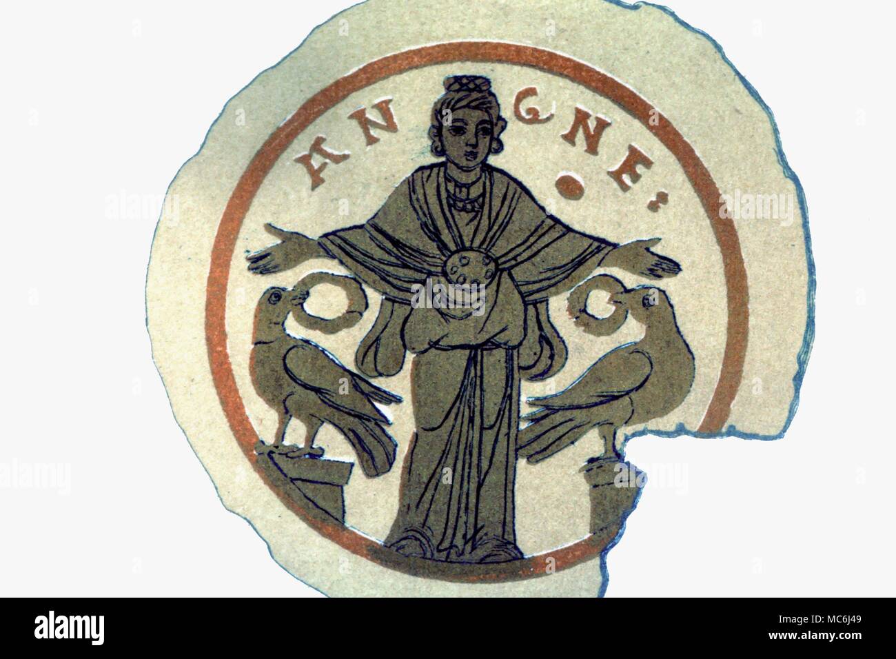 Christian Catacombs Gilded glass from the Roman catacombs which doves bearing wreaths 3rd C? Lithographic plate from J S Northcote and W R Brownlow Roma Scotterranea 1879 Stock Photo