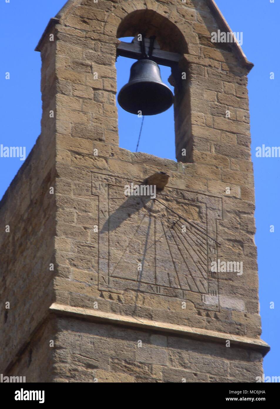 NOSTRADAMUS - SALON. The bell-tower of the church of St Michael in the square behind the house in which Nostradamus lived in the sixteenth century Stock Photo