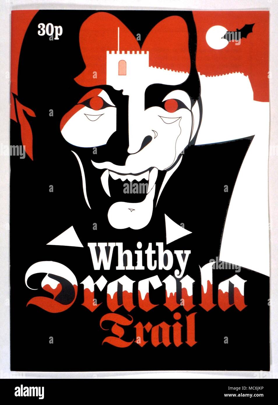 DRACULA - Jacket of a pamphlet dealing with the Whitby historical asociation with Bram Stoker's creation, 'Dracula'. Published (no date) by Scarborough Borough Council Stock Photo