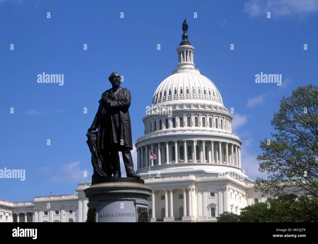 MASONIC. Statue of American President James A Garfield, well-known Mason, Washington DC Stock Photo