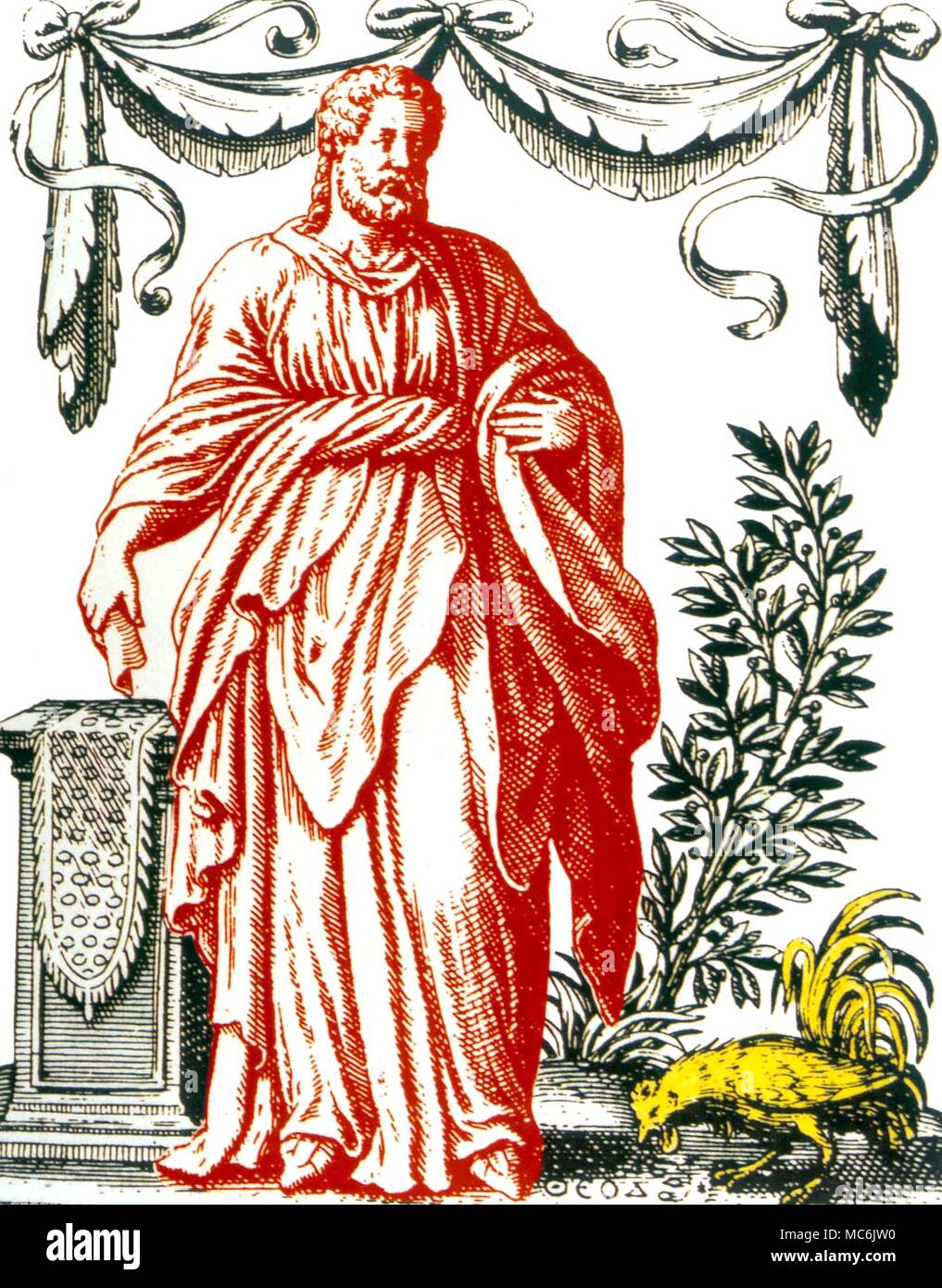 OCCULTISTS - IAMBLICHUS. Portrait of Iamblichus - artwork after Jacques Bossard's 'De Divinatione et Magicis'. Stock Photo