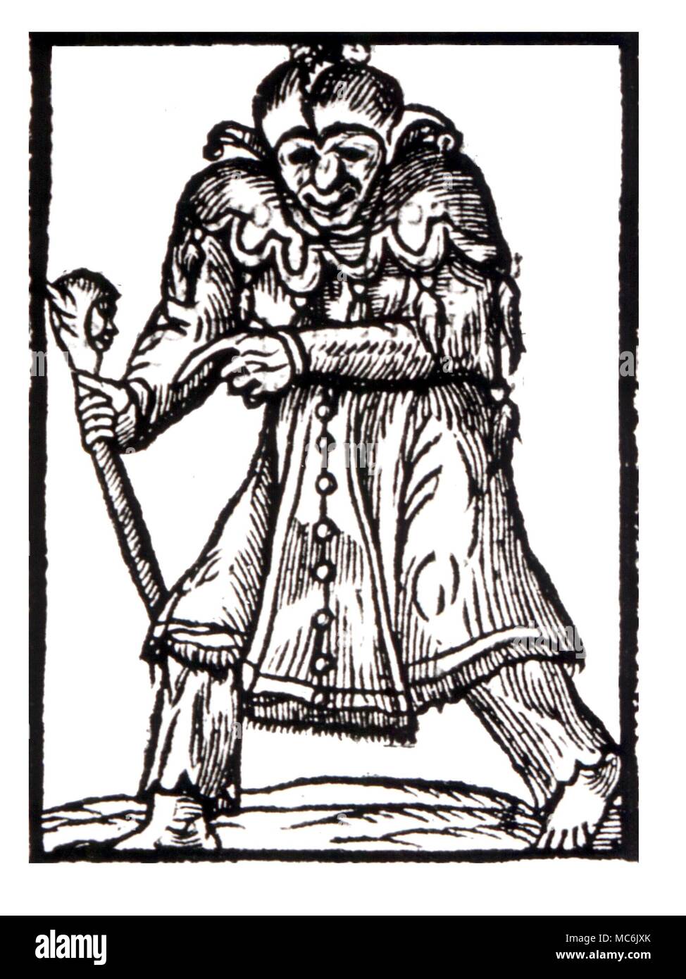 WITCHCRAFT - WARLOCK. A warlock according to the Elizabethans. From the 1592 tract, 'A Most Wicked Work of a Wretched Witch' Stock Photo