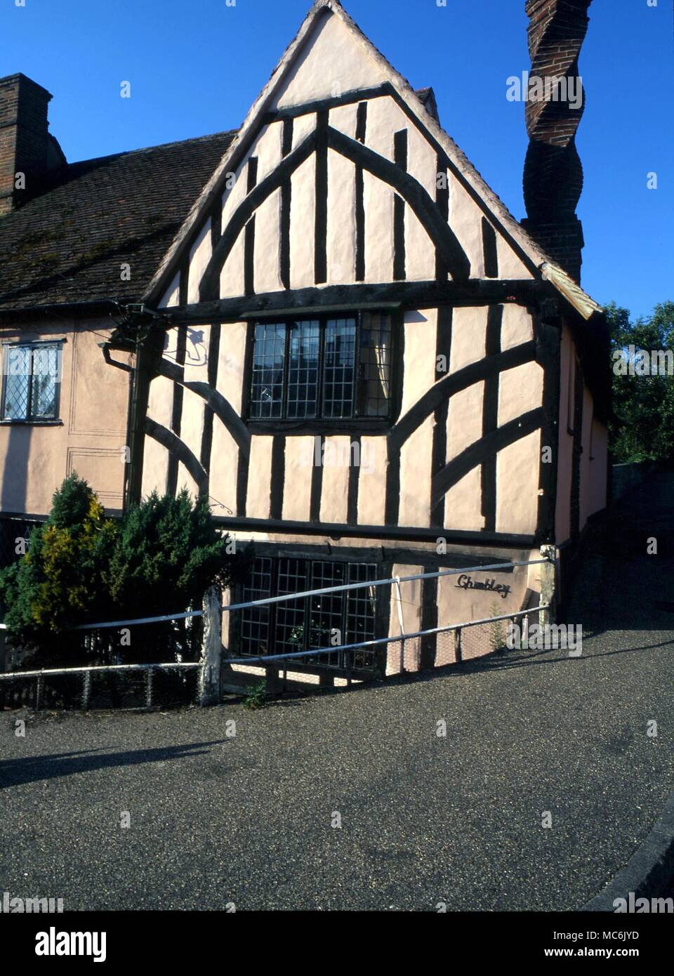WITCHCRAFT - SUDBURY Medieval house at Sudbury, one of the centres for the late medieval witchcraft hunts Stock Photo