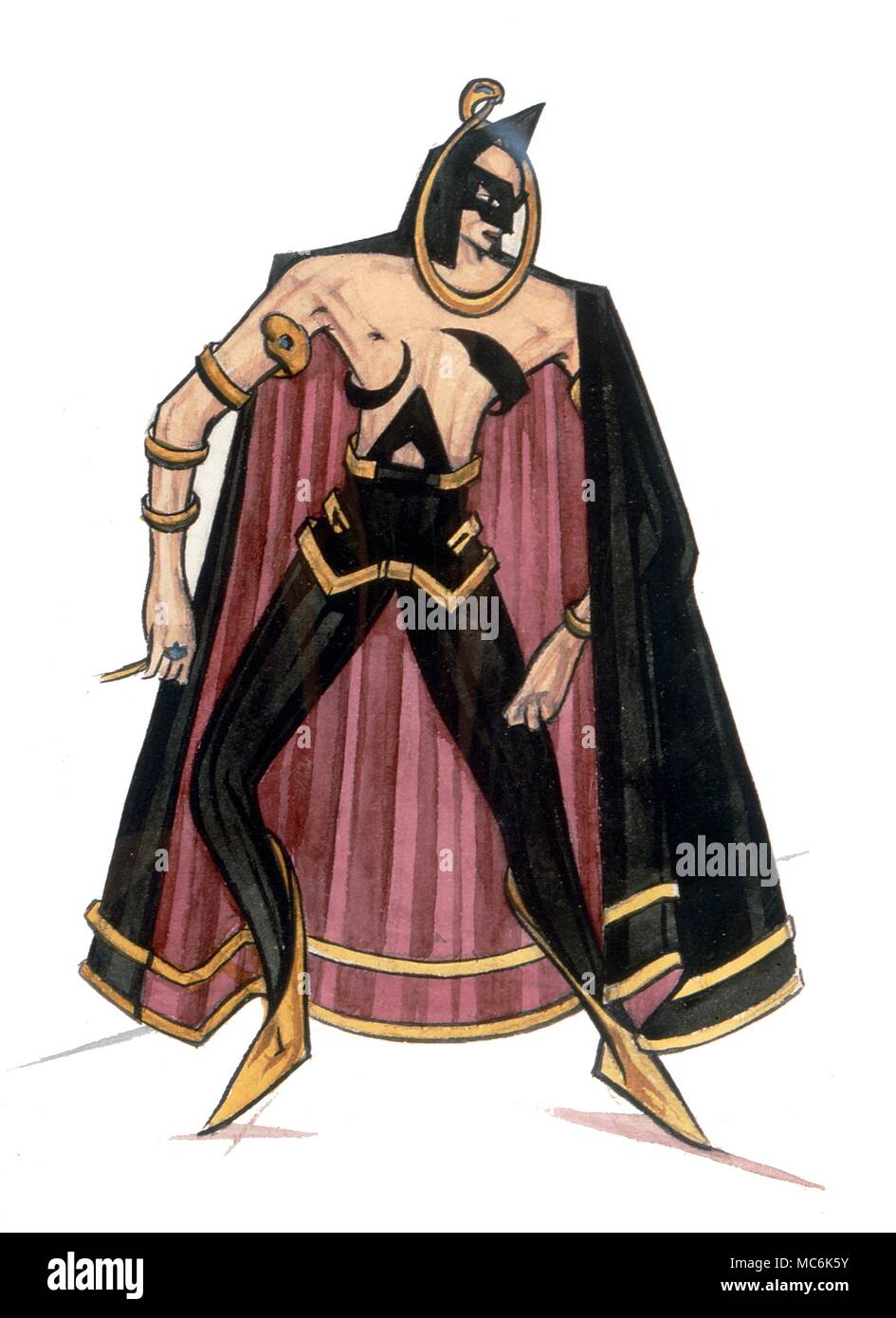 Atlantis. Temple Priest of Atlantis - one of the four Holy Living Creatures - Illustration from 'Island Sonata'' (written by Marjorie Livingston) by Fay Pomerance 1942 from The Temple of Orion on Atlantis ' Stock Photo