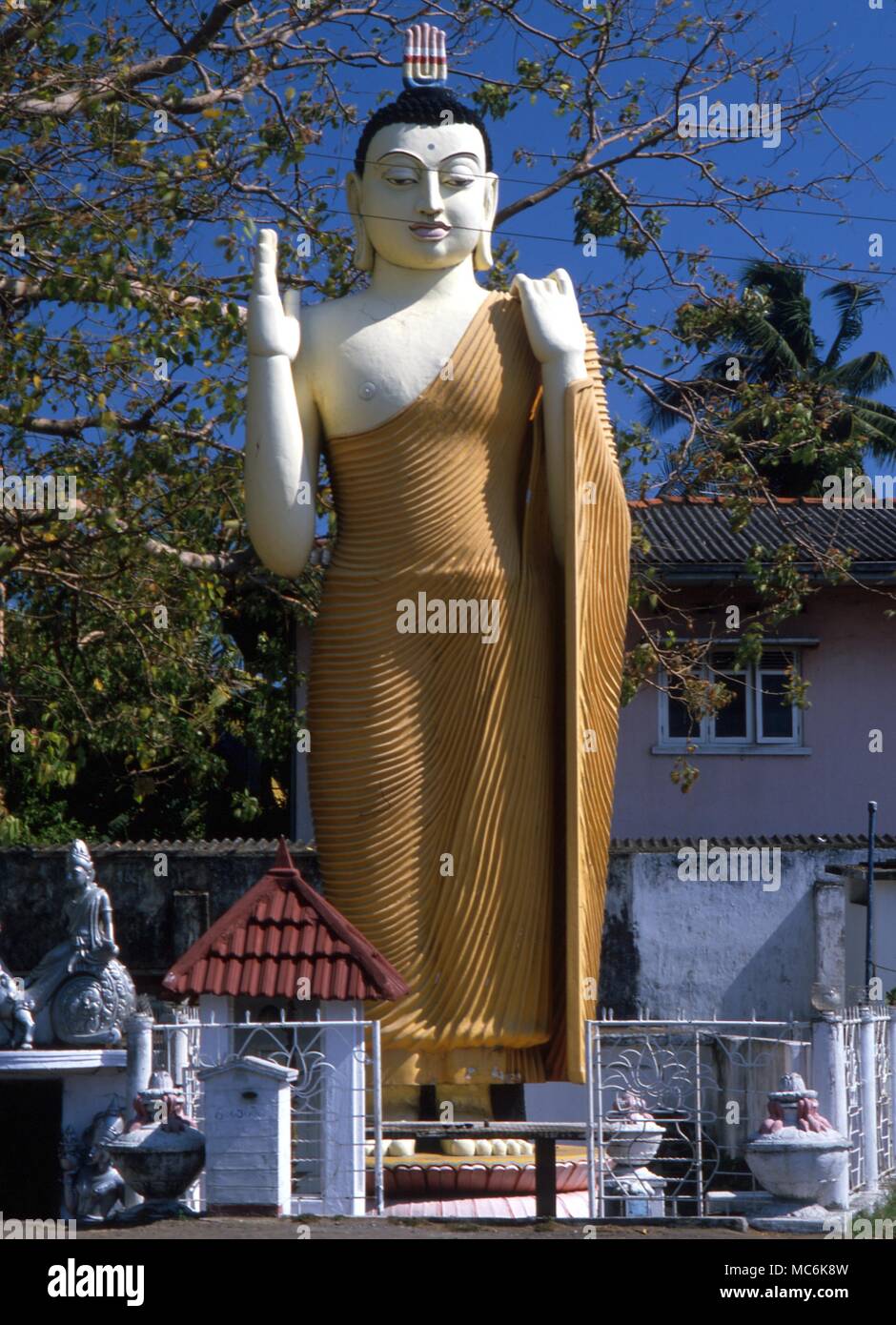 Colossal statue of a Buddha in the south west of Sri Lanka Stock Photo