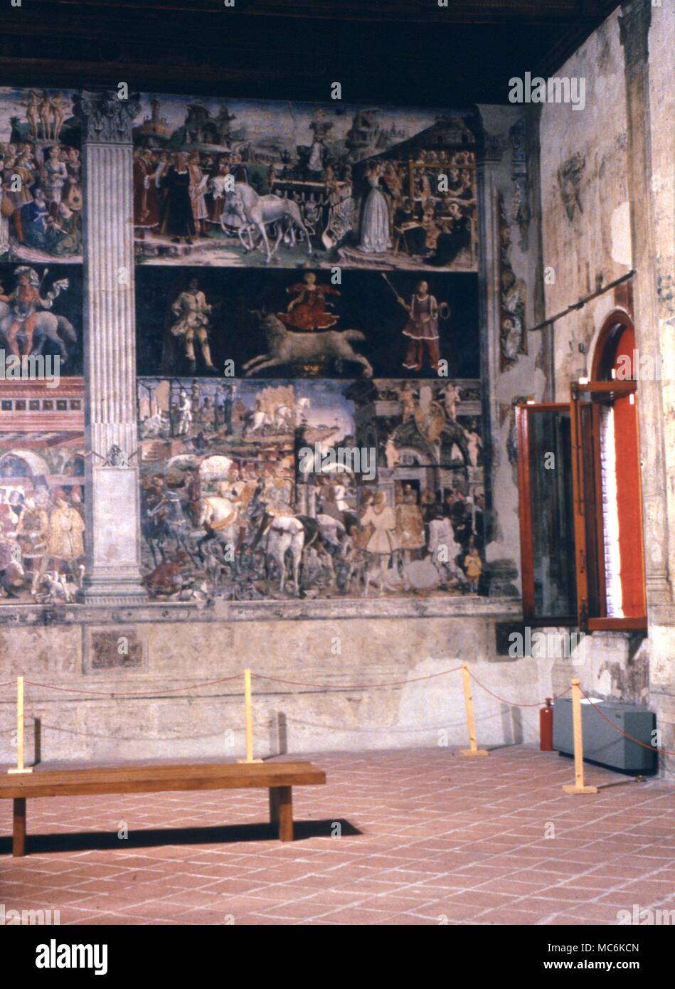 Italian Astrology Ferrara Gneral view of the zodiacal images from decanates series in the Schiffanoi Palace Ferrara Stock Photo