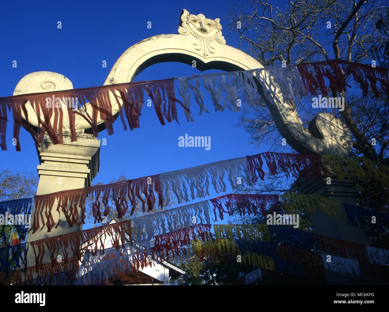 Buddhism The entrance to the Sacred Bodhi Tree Anuradhapura Sri Lanka Stock Photo