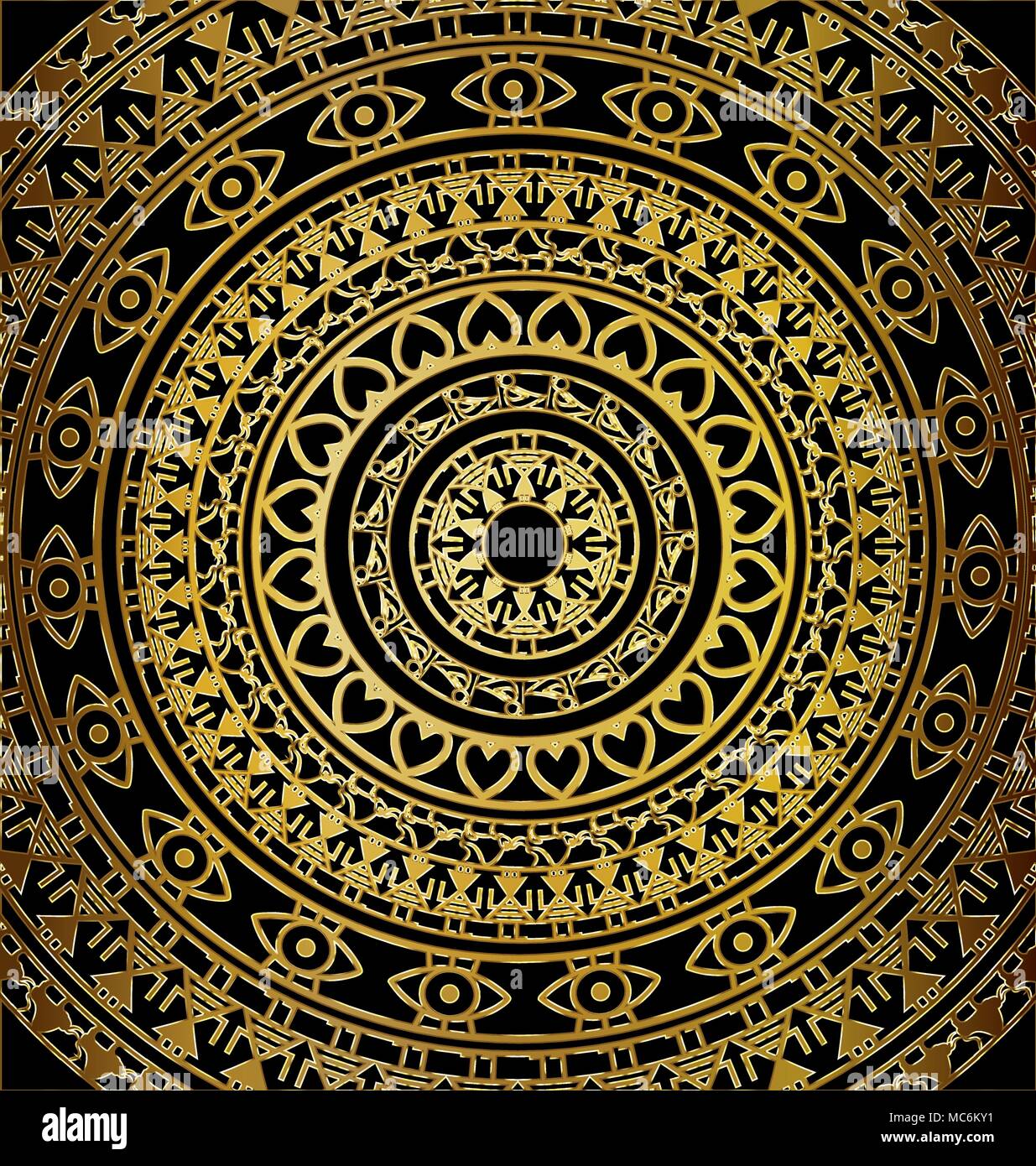 dark and golden circles Stock Vector
