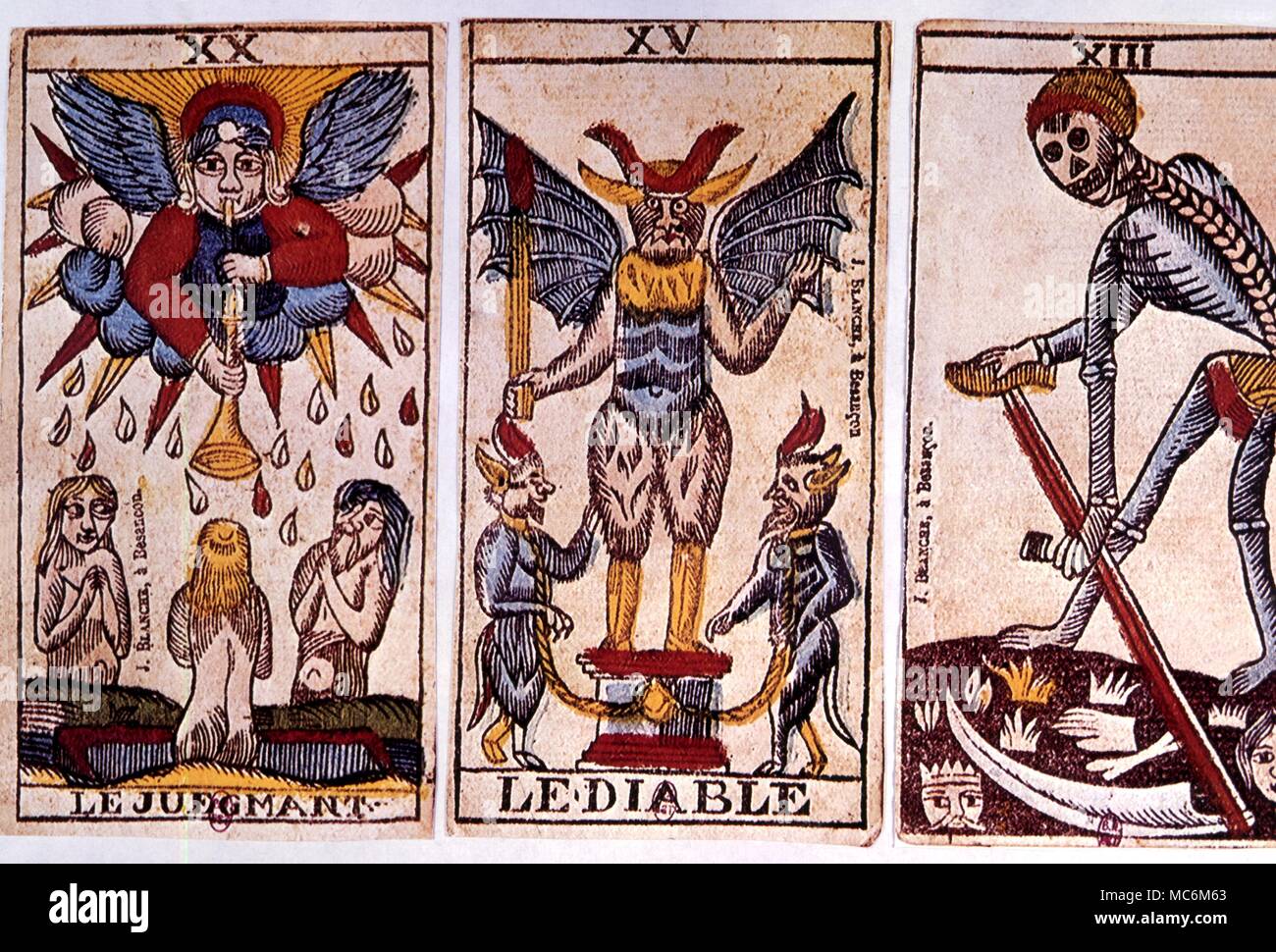 Tarot Cards - Major Arcana Three early seventeeth century French atout The Judgement Card Stock Photo
