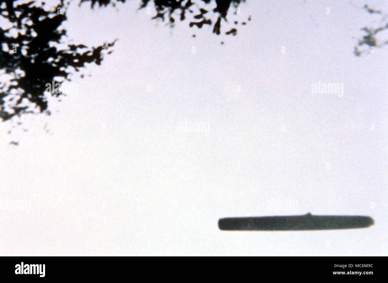 UFO. Photograph taken at Comberland, Rhode Island on 3rd Juuly, 1967 by Joseph Ferriere. Stock Photo