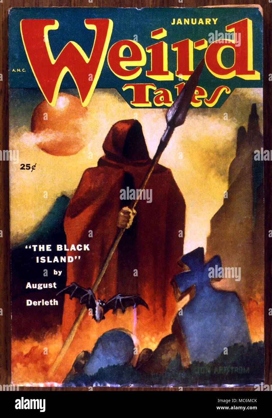 DEATH - 'Wierd Tales' jacket. January 1953 - artwork by Jon Arestrom Stock Photo