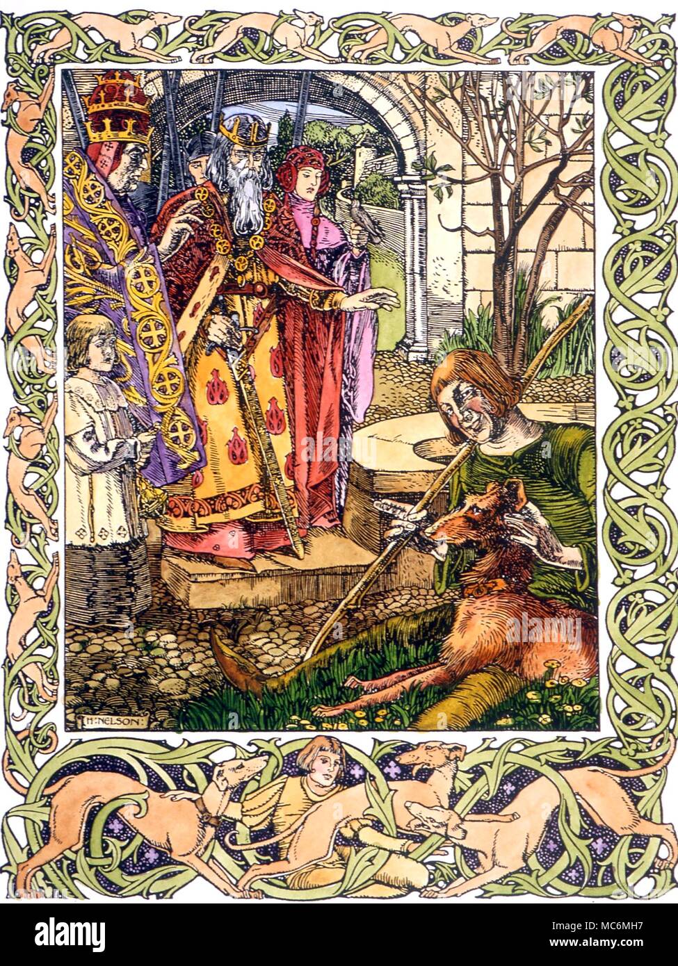 FAIRY STORIES - ROBERT THE DEVIL. The dumb Emperor's daughter speaks her first words. Print of circa 1895 by Harold Nelson to Robert the Deuyll. A Romance Stock Photo