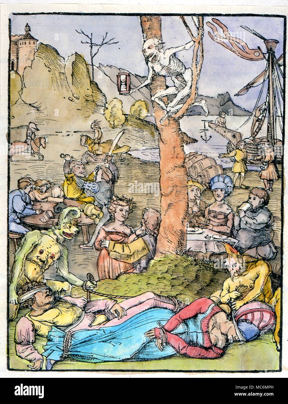 Medical. Woodcut illustration from Ibn Botlan who was a Christian physician (d.1063), working in Baghdad. This print is from his Schchtafelen der Gesuntheyt, Strasbourg 1533. Stock Photo