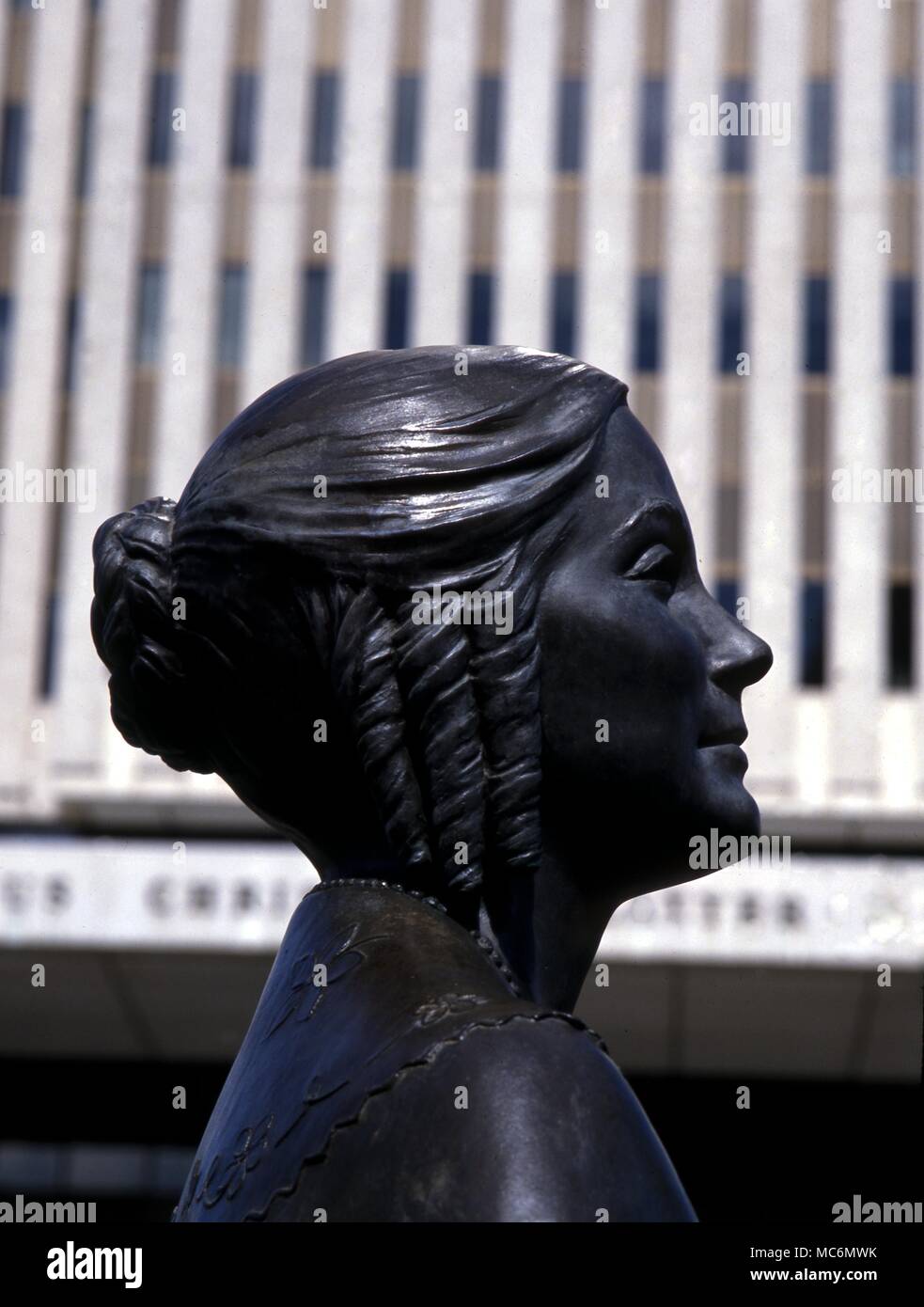 Mormons - Emma Smith. Statue of Emma Smith, wife of the prophet Joseph Smith. Sculpted by Florence Hansen, now in Salt Lake City. Stock Photo