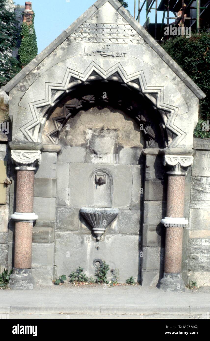 Myths: Glastonbury Well (now a fountain) in Glastonbury. Stock Photo