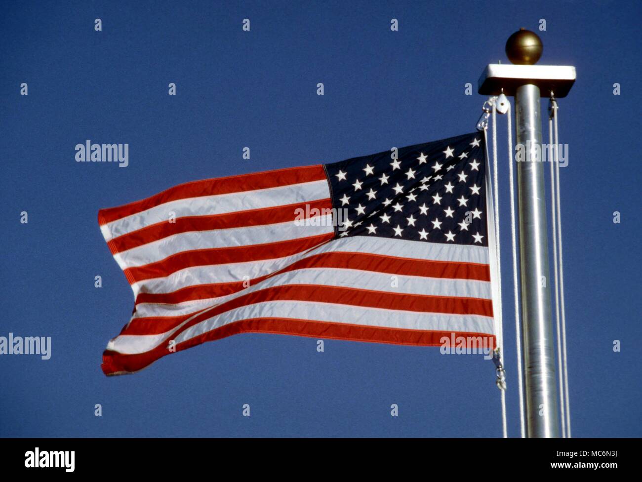 Flags The Stars and Stripes of the United States. Stock Photo