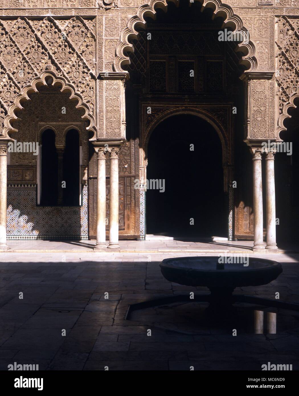 Spain Seville The Alcazar moorish fortress inner courtyard Stock Photo