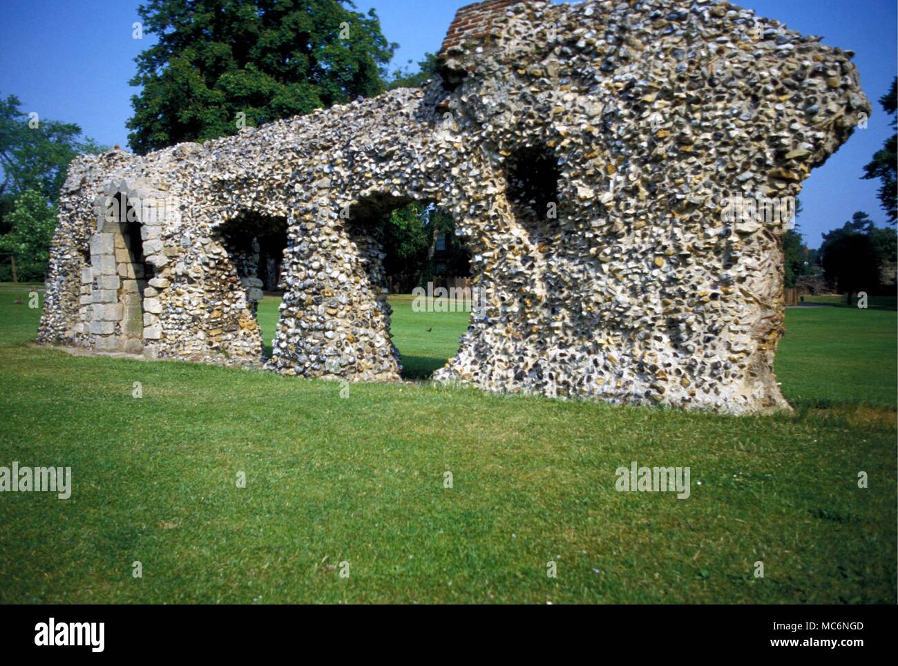 Suffolk Bury St Edmunds ruined abbey is a shrine to Saint Edmund Stock Photo