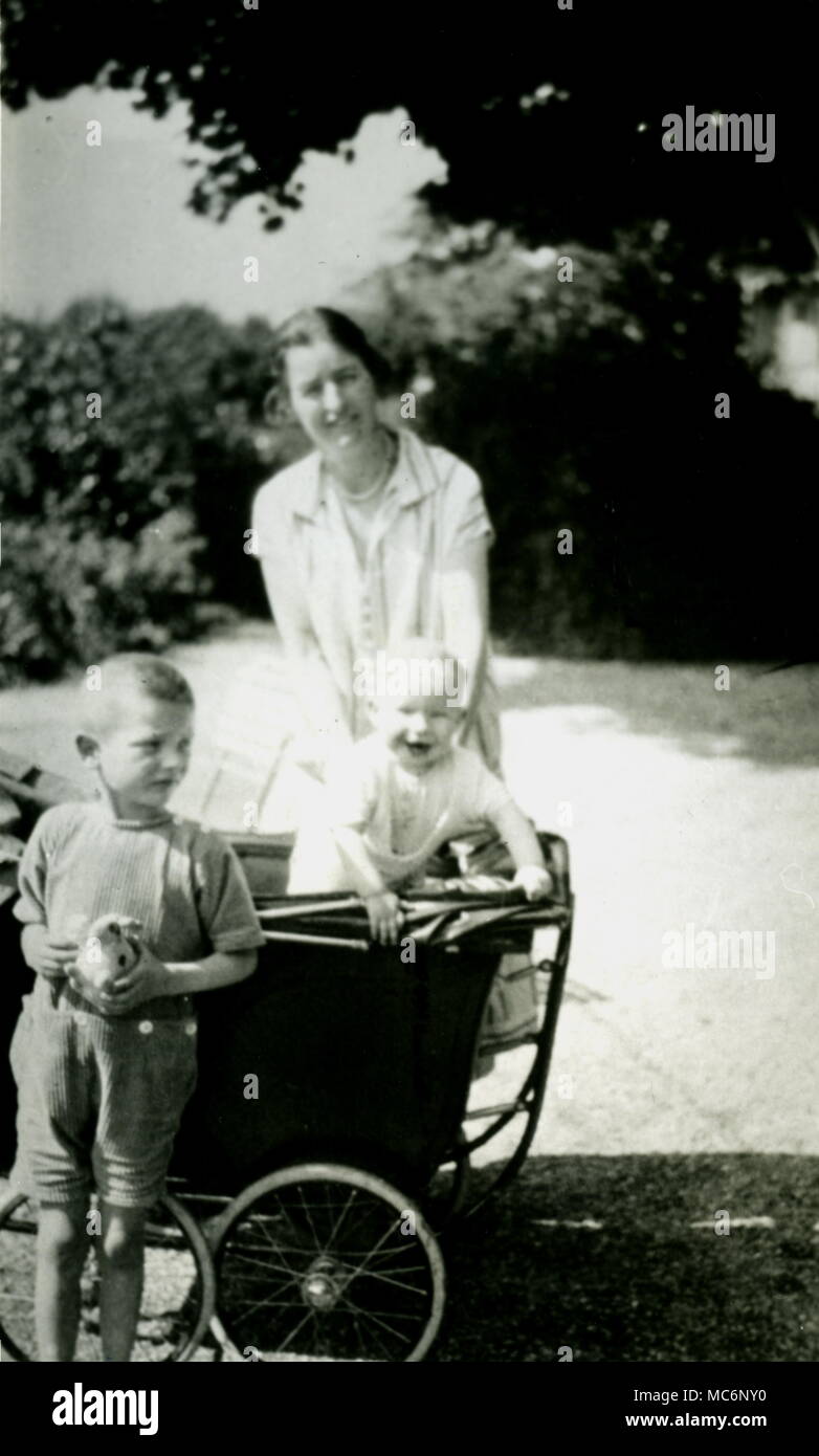 Ghosts The space to the right of this image was occupied by the woman's husband who disappeared from the photograph and the lives of the family. Stock Photo