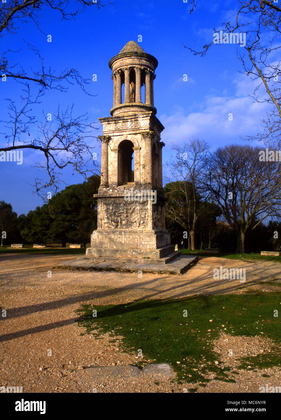 This Roman mausoleum was mentioned by Nostradamus in his quatrains. Stock Photo