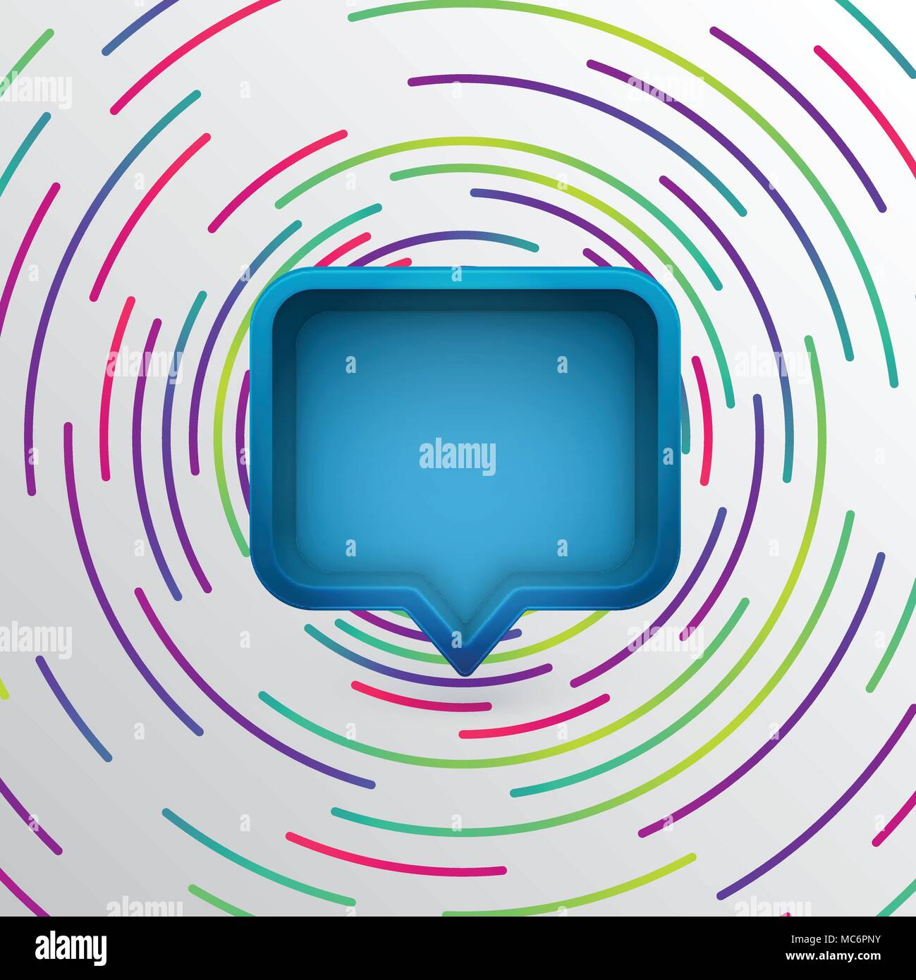 Realistic 3D speech bubble with colorful circles, vector illustration ...