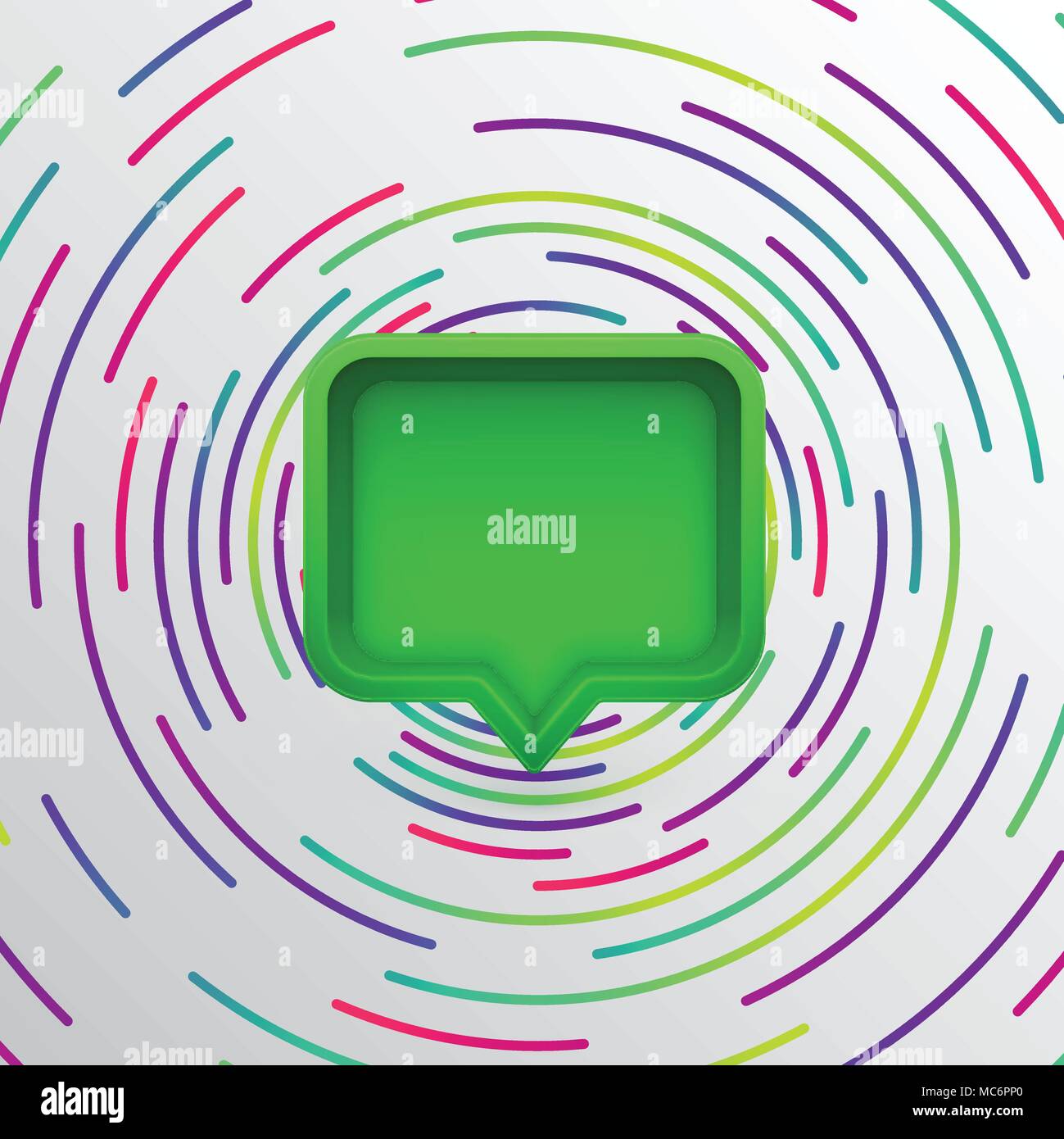 Realistic 3D speech bubble with colorful circles, vector illustration ...