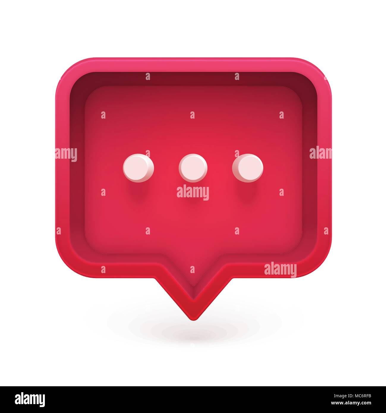 Colorful 3D speech bubble with three dots, vector illustration Stock ...
