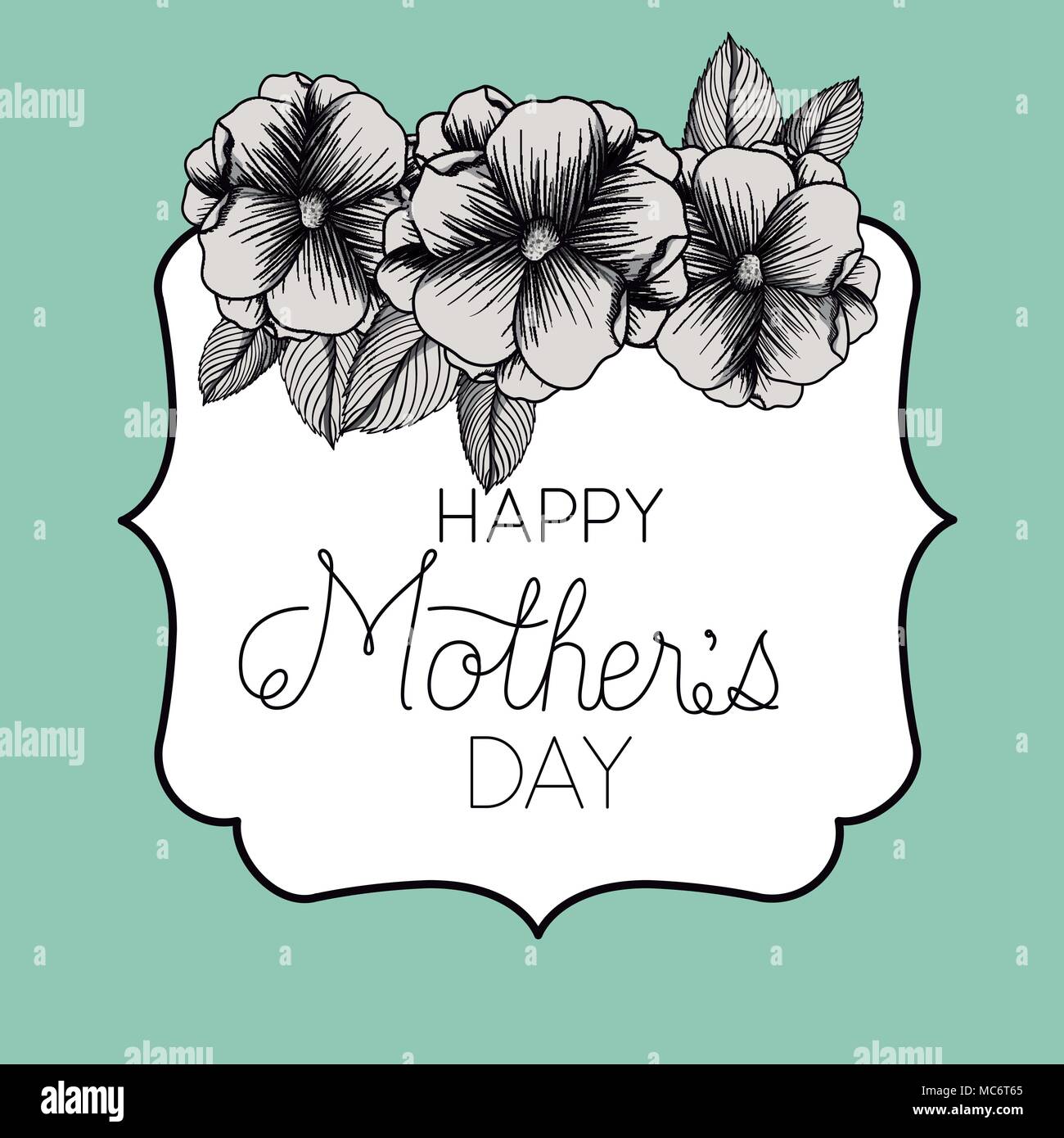 happy mothers day frame with flowers vector illustration design Stock ...