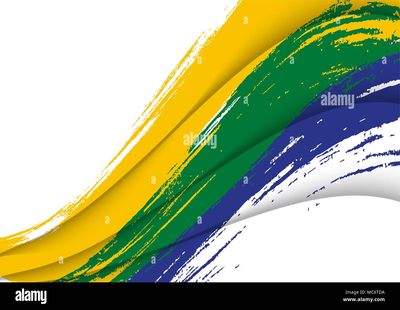 abstract background with brush strokes in brazil colors, design ...