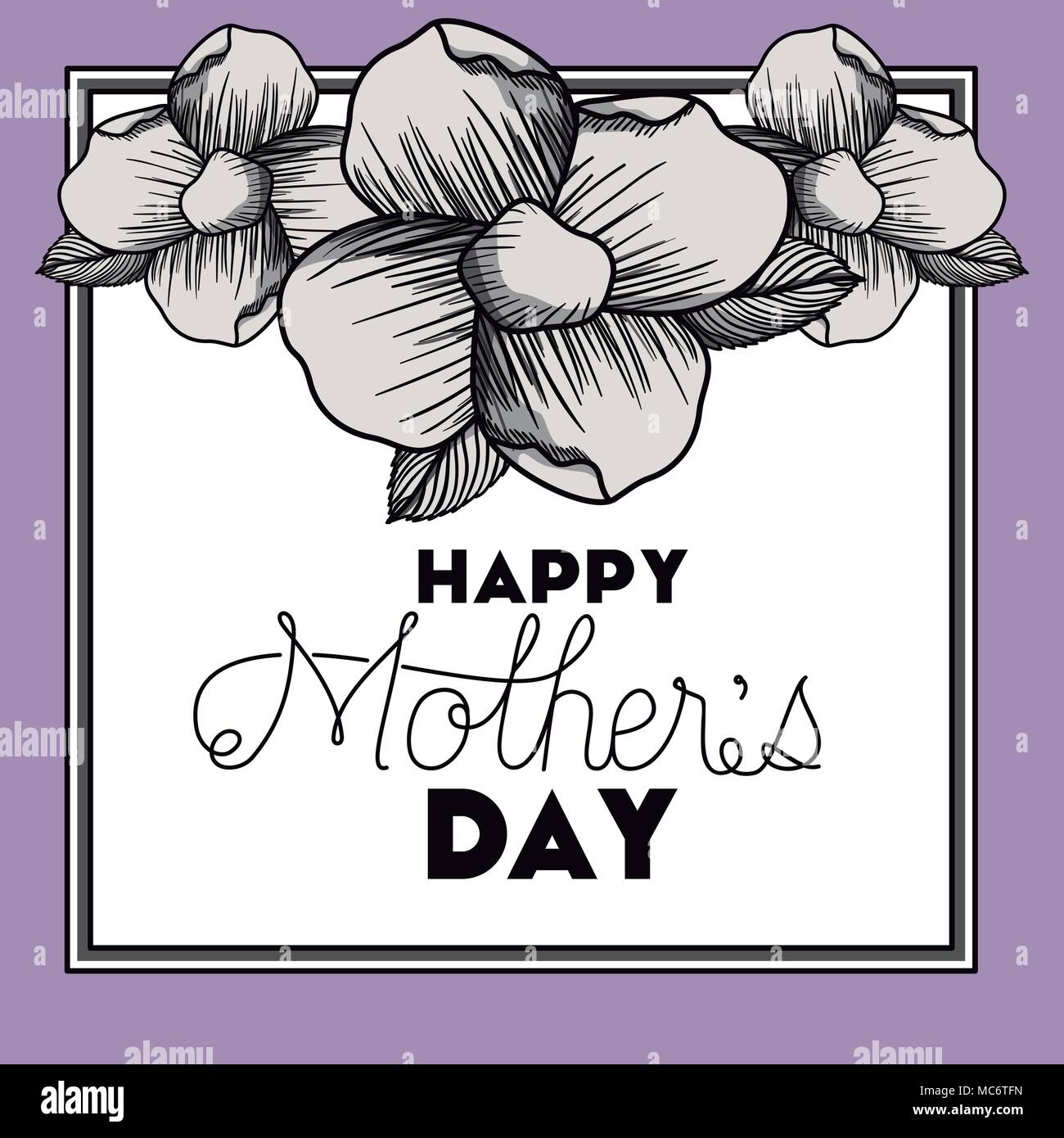 happy mothers day frame with flowers vector illustration design Stock ...