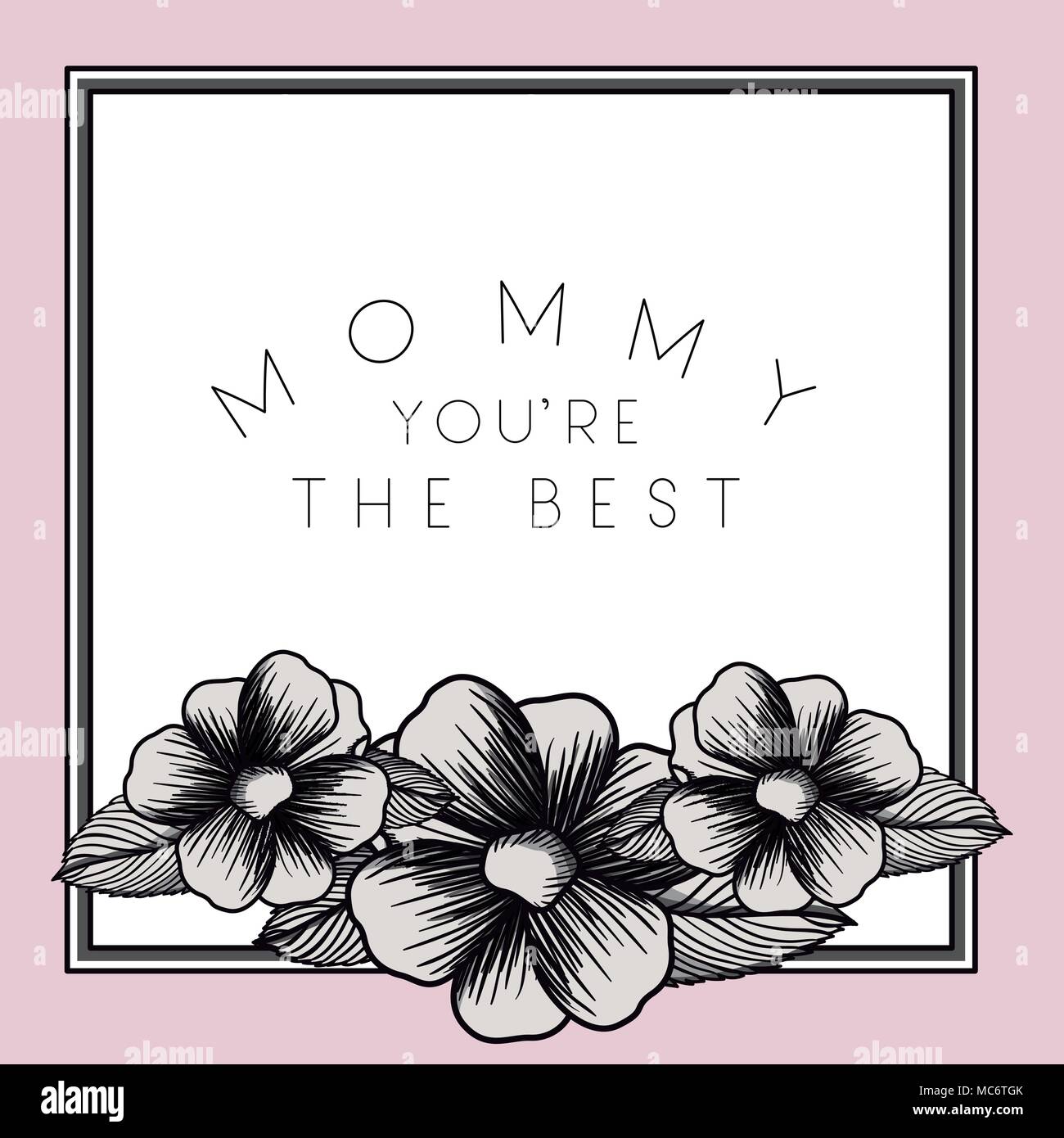 happy mothers day frame with flowers vector illustration design Stock ...