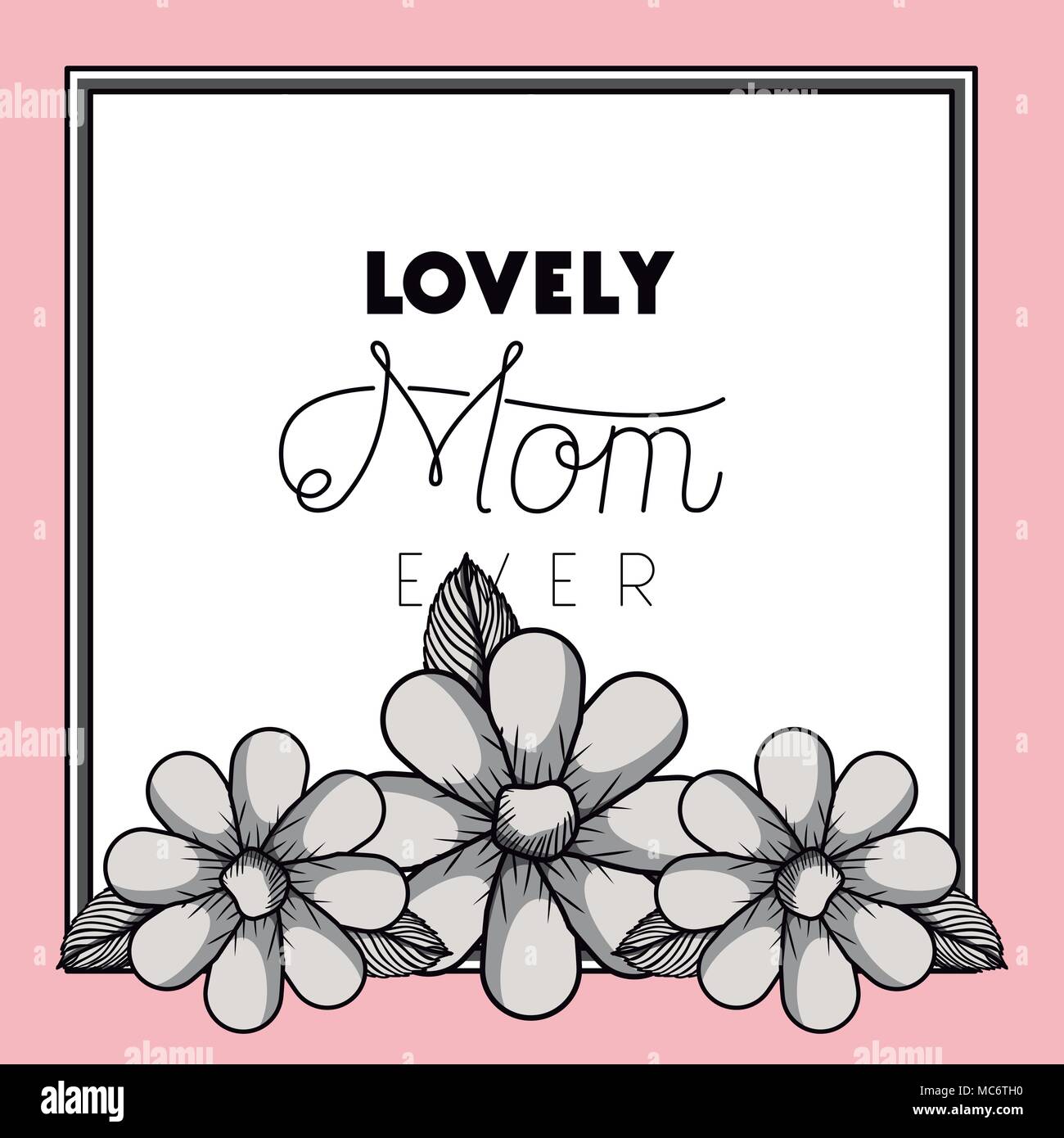 happy mothers day frame with flowers vector illustration design Stock ...