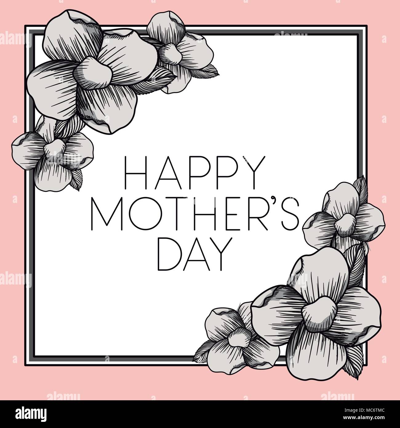 happy mothers day frame with flowers vector illustration design Stock ...