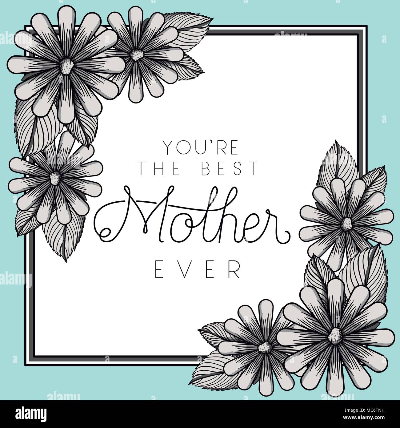 happy mothers day frame with flowers vector illustration design Stock ...
