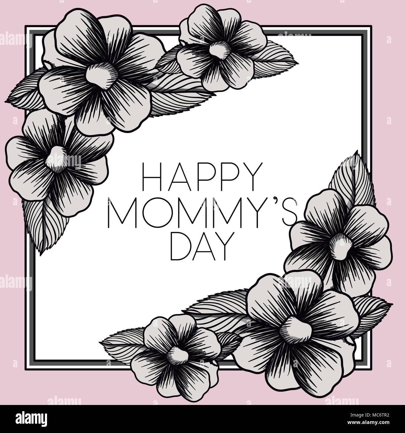 happy mothers day frame with flowers vector illustration design Stock ...