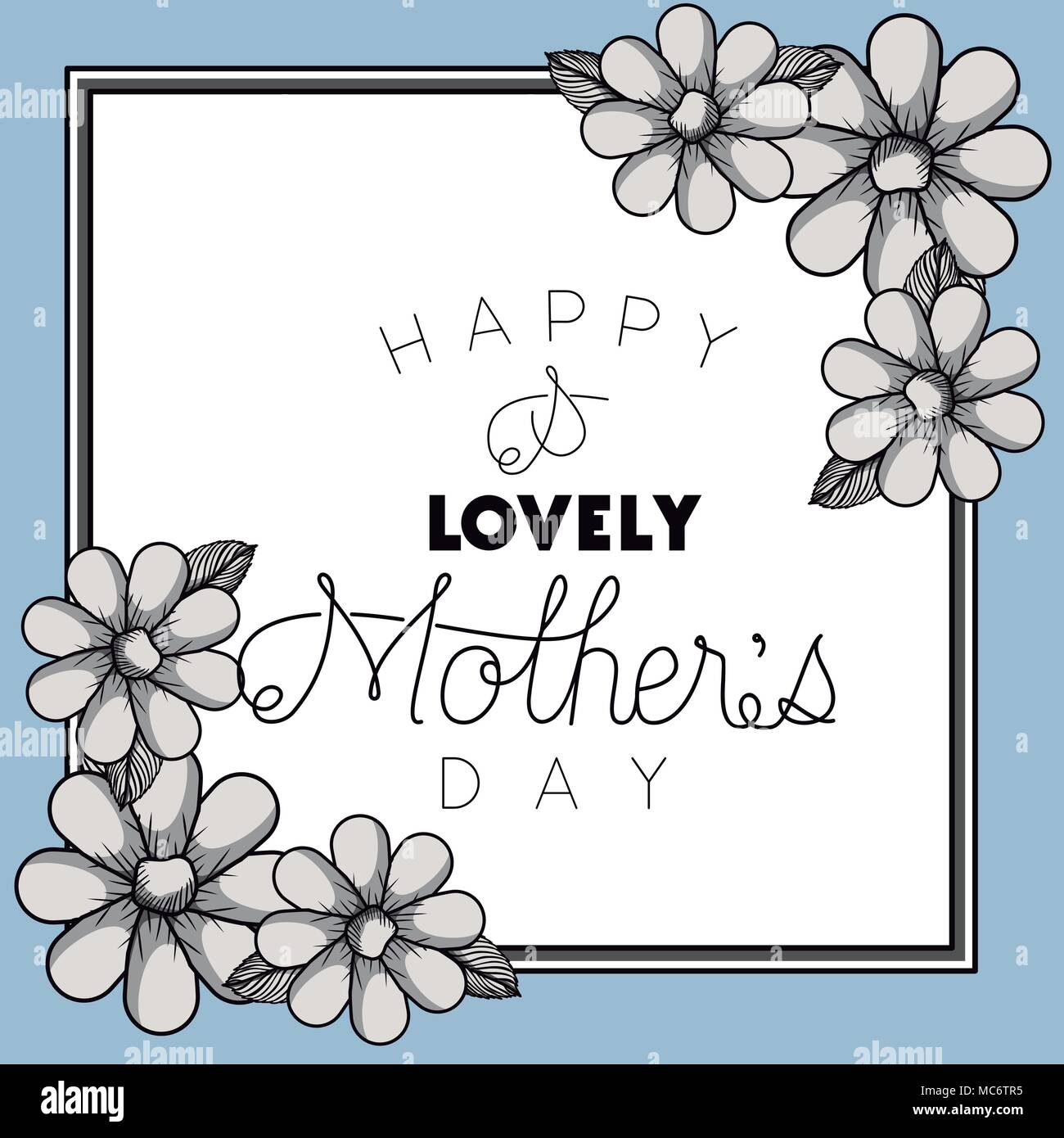 happy mothers day frame with flowers vector illustration design Stock ...
